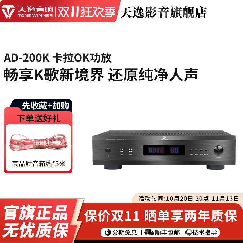 Winner/天逸AD-200K家用发烧双声道120W大功率KTV专业卡拉OK功放
