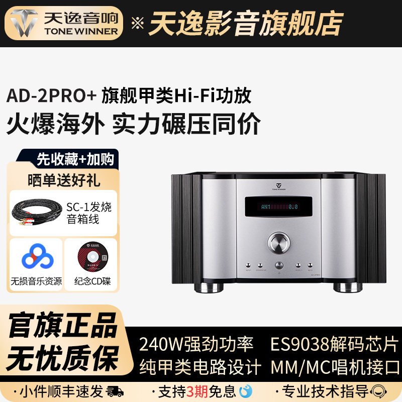 Winner/天逸 AD-2PRO+全平衡纯甲类发烧HIFI大功率DSD解码功放机