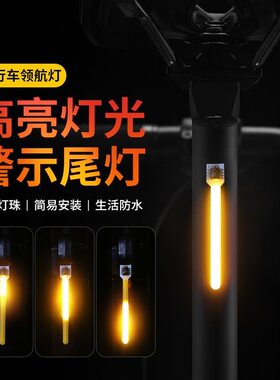 公路车流水灯自行车后尾灯警示灯充电领航山地车水滴骑行装备夜骑