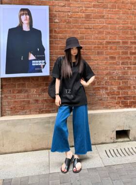 【婷子定制】150小个子改版夏款多巴胺彩色毛边八分休闲裤E255