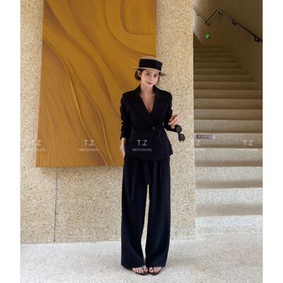 【婷子定制】~150小个子改版春款韩系通勤气质收腰西装套装D3058