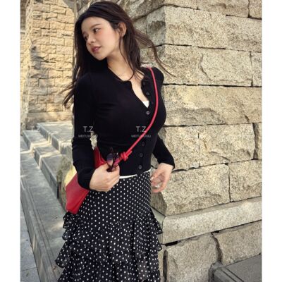 【婷子定制】150小个子改版春款百搭基本款纯色修身针织开衫CH297