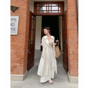 【婷子定制】150小个子改版夏款莱赛尔棉麻空气透气防晒风衣E421