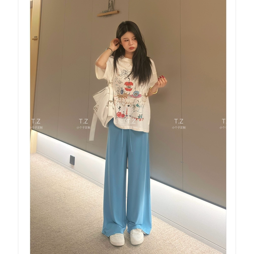 【婷子定制】150小个子改版夏款一秒降温垂坠丝滑冰感懒人裤E335