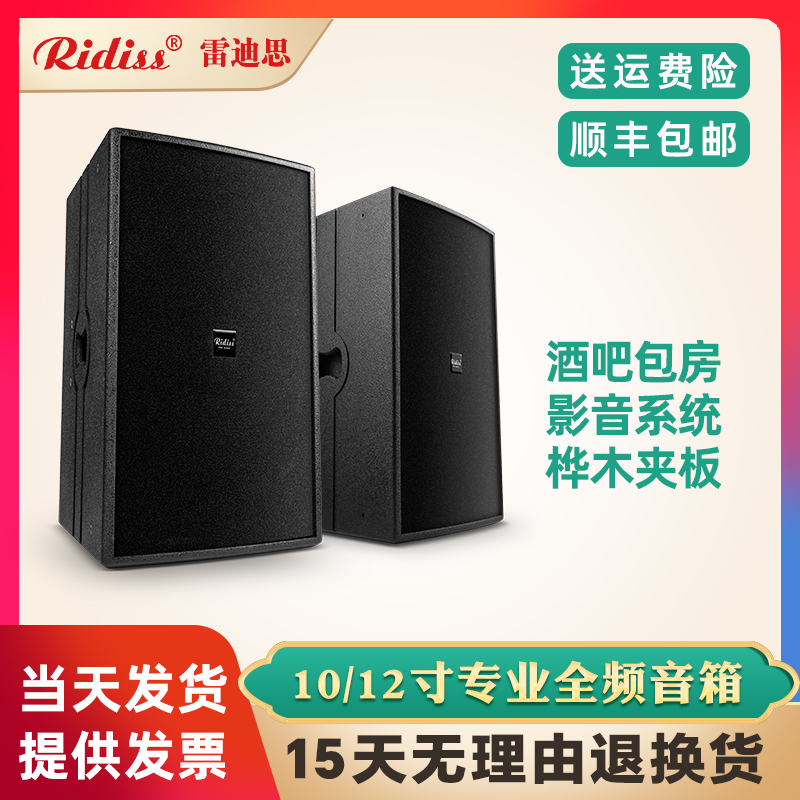 Ridiss 10/12寸专业全频音箱家用KTV酒吧包房k歌影院会议舞蹈音响