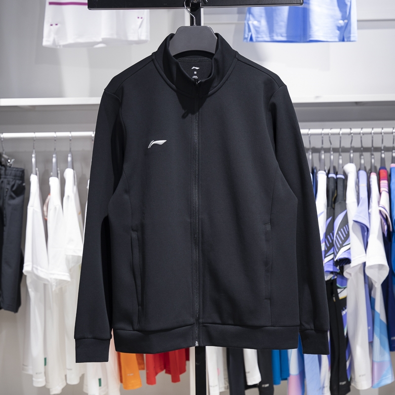 李宁外套男子2024冬季新品团购系列百搭立领开衫无帽卫衣AWDUA75