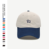 日系可爱小狗刺绣软顶鸭舌帽女2025春夏季 显脸小遮阳棒球帽男 新款