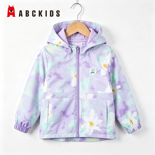 abckids女童加绒保暖外套套装