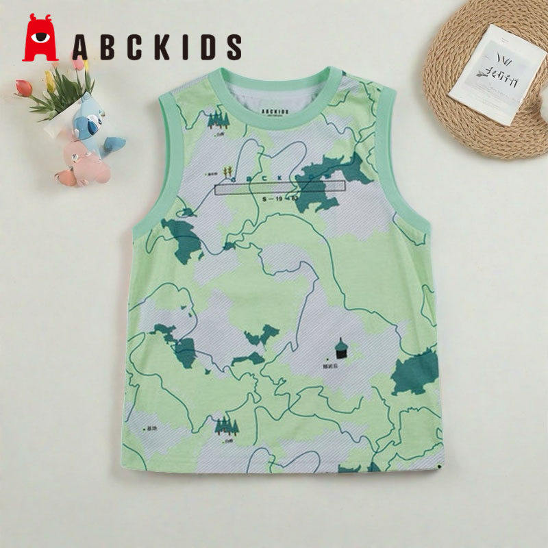 abckids童装2025夏季新款男童背心吊带T恤衫洋气时尚F422306216