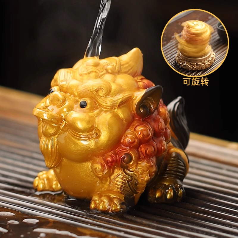 变色时来运转变色貔貅茶宠精品可养创意招财茶玩客厅茶盘茶桌摆件