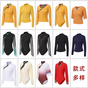 藏族舞蹈演出服2025新款艺考形体练功服上衣广场舞民族舞蹈套装