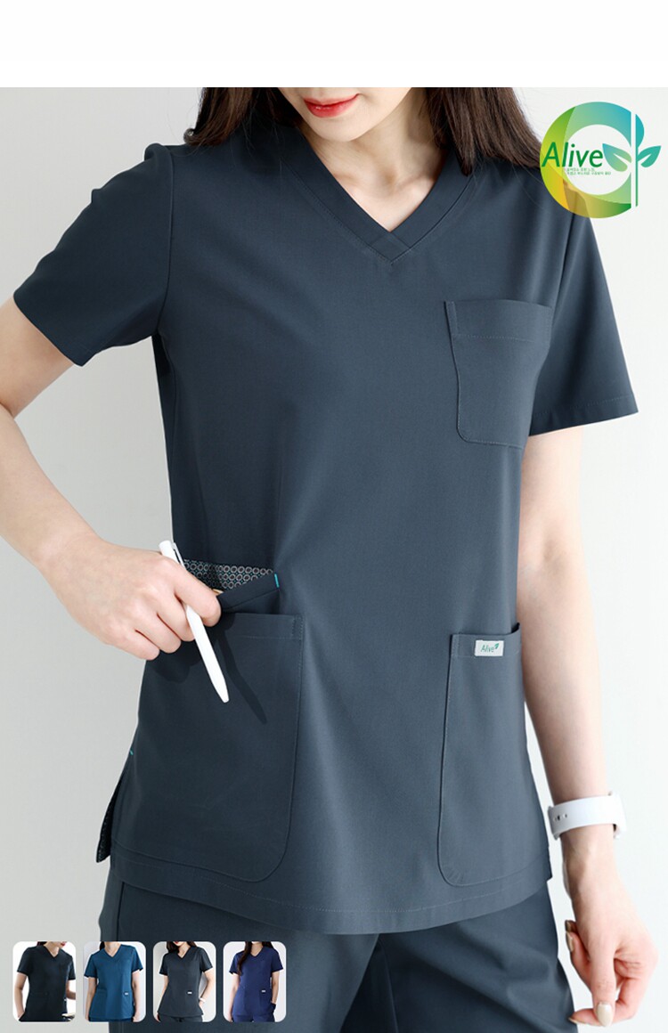 韩国进口医生护士服ST311白大褂前台导诊服刷手洗手服口腔整形女
