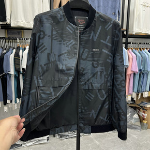 心酸！开仓甩货~棒球领印花短款夹克衫商务休闲春秋男外套爸爸装