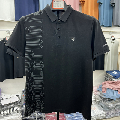 短袖t恤薄男装新款polo衫男士休闲翻领运动休闲含桑蚕丝莱赛尔
