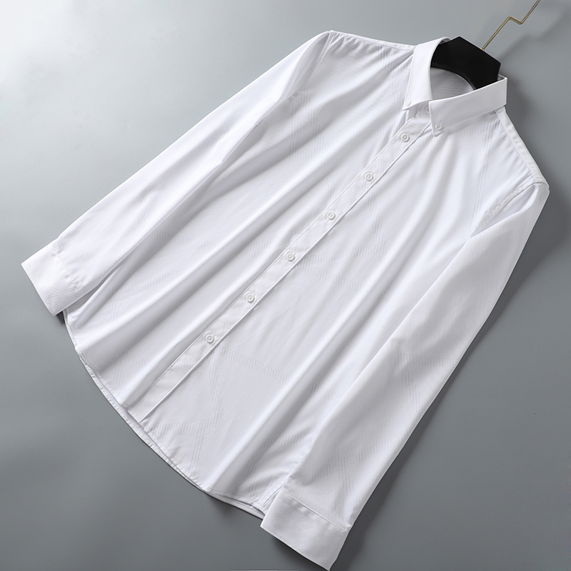 大厂货商务休闲白色长袖衬衫春秋季新品修身打底寸衫上班装上衣薄