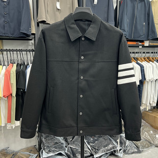 26春装新款翻领夹克衫单排扣日系青年肌理感简约减龄修身短外套男