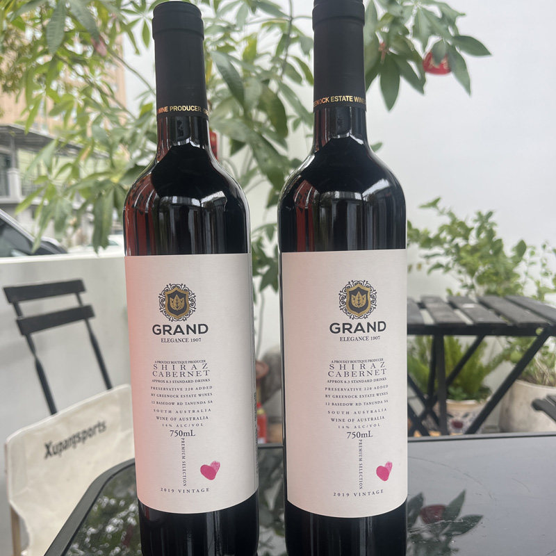 进口格林诺克红酒GREENOCK南澳大利亚西拉赤霞珠干红葡萄酒手指印