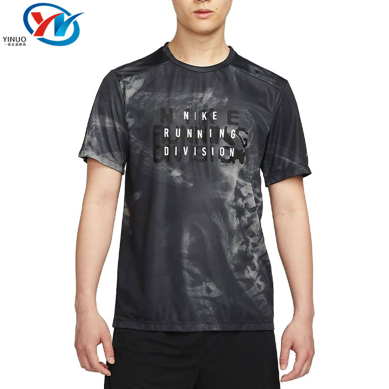 Nike/耐克 男子圆领扎染跑步训练速干运动休闲短袖T恤 FB6880-010