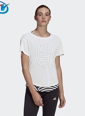 Adidas/阿迪达斯 女子宽松透气跑步休闲运动背心短袖T恤 GD5034