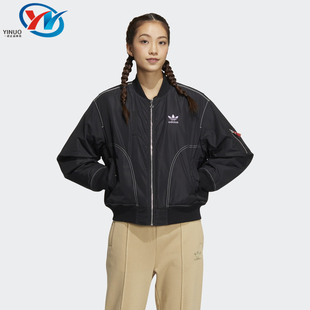 Adidas 三叶草 女子百搭保暖运动休闲夹克棉服 HY7278 阿迪达斯