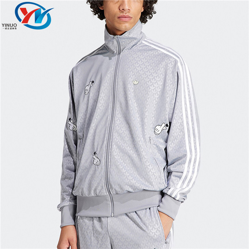 Adidas/阿迪达斯三叶草米奇男子复古满印条纹夹克外套IY2263 2264