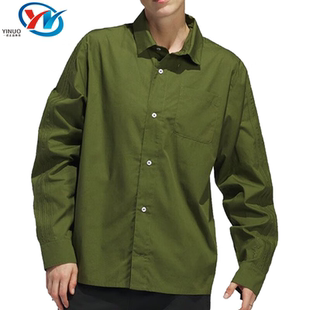 Adidas/阿迪达斯三叶草男女同款工装印花运动长袖衬衫 IU0081