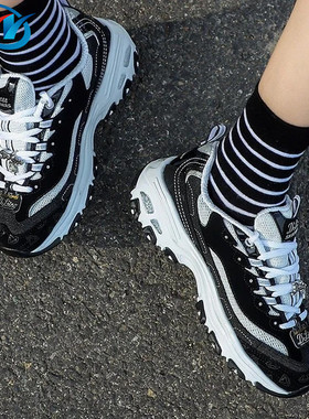 Skechers/斯凯奇 D'Lites 男女黑白熊猫厚底老爹鞋 12241 12493