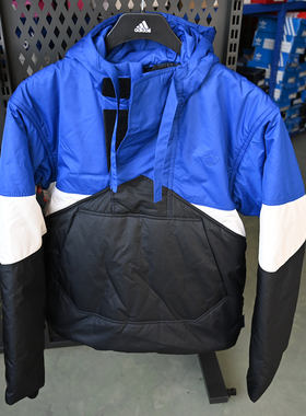 Adidas/阿迪达斯 三叶草 男子防风保暖连帽运动棉服外套 HM2344