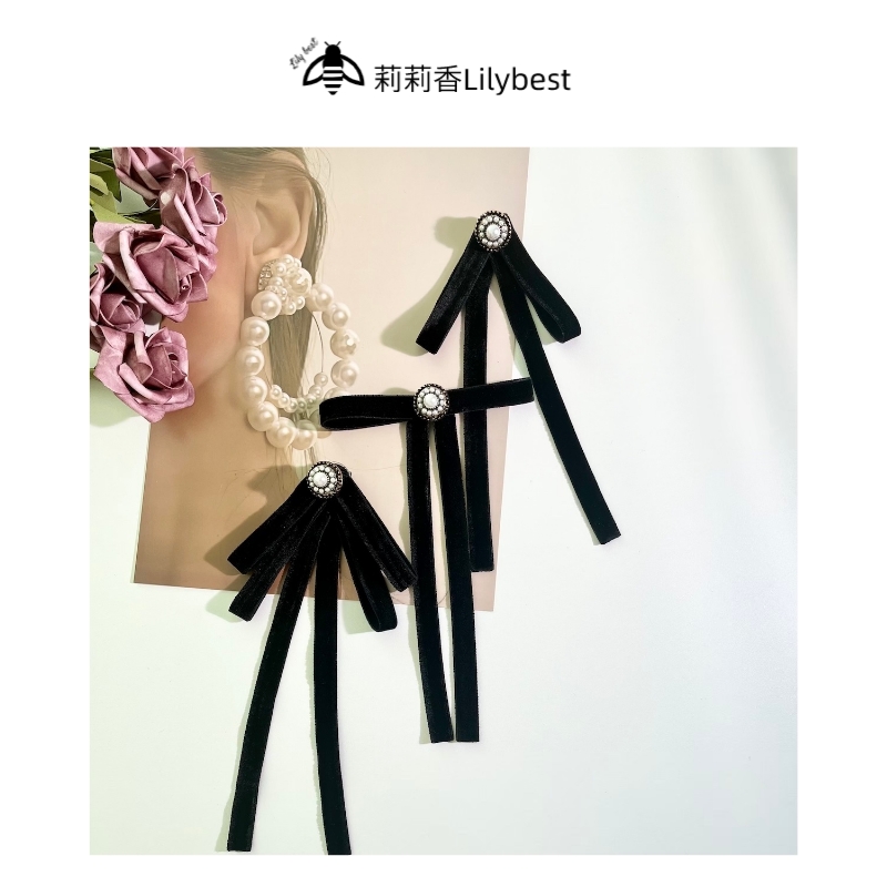 Lilybest复古珍珠丝绒女百搭胸针