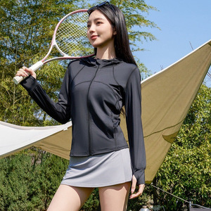 严选锦纶防晒衣女夏季新款修身冰丝连帽防晒服防紫外线宽松防晒衫