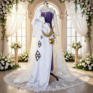 时空中的绘旅人觉醒之章女主小画家cos服装动漫游戏婚纱礼服假发