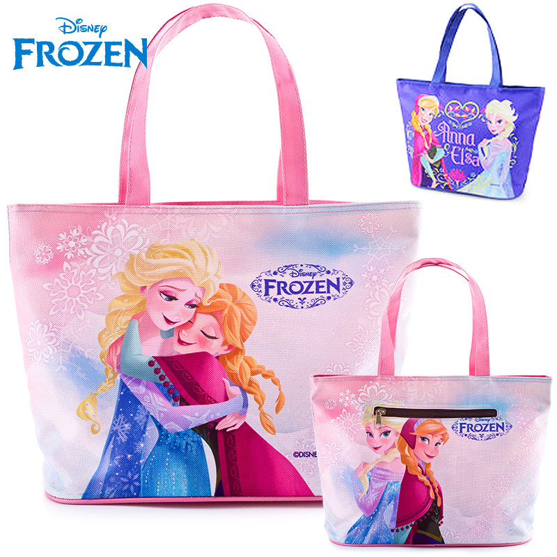 迪士尼包包冰雪奇缘公主手提包儿童补习袋小学生女童收纳包补课包