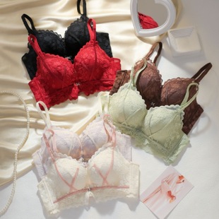 089馒头杯5cm加厚小胸聚拢显大无钢圈文胸性感时尚 女蕾丝内衣新款