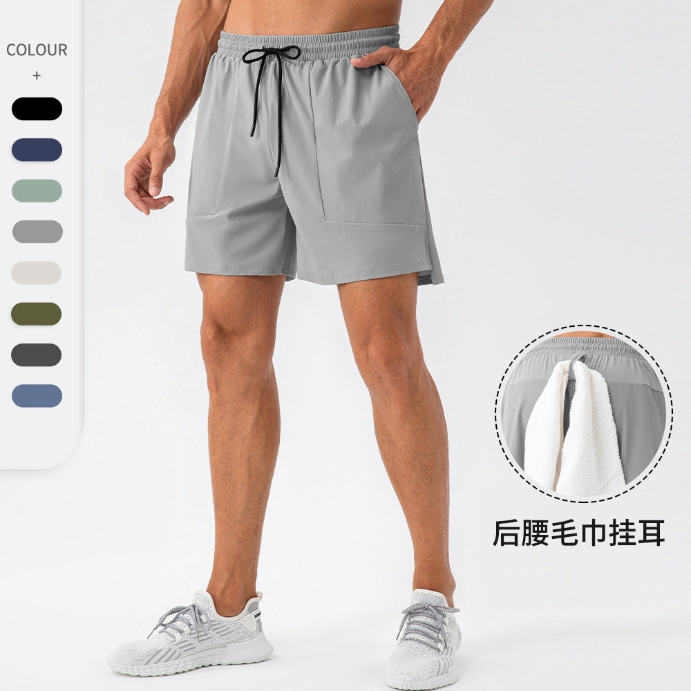 男士夏季锦纶凉感运动短裤宽松透气速干瑜伽健身跑步五分裤31421