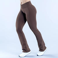 DFYN Cross-border Women's seamless yoga pants, cross V-shaped ribbed belt, invisible pleated fitness flared pants thumbnail 8