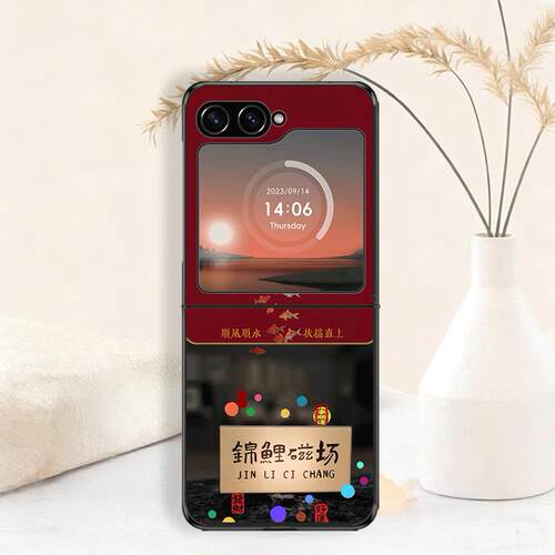 适用三星GalaxyZFlip6折叠屏手机壳三星W25FLIP国潮撞色保护套ZFLIP7FE高清彩绘保护壳