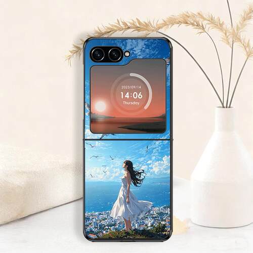 适用三星GalaxyZFlip6折叠屏手机壳W25FLIP海景海鸥油菜花保护套ZFLIP7FE高清彩绘保护壳