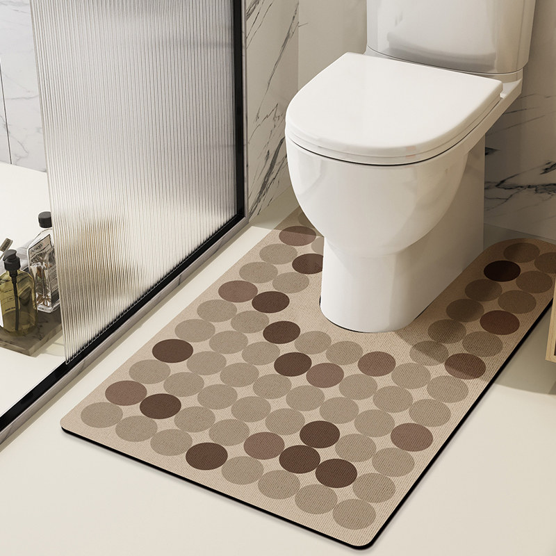诧寂风浴室u型马桶地垫化妆室矽藻泥耐脏防滑地毯马桶边吸水凉垫