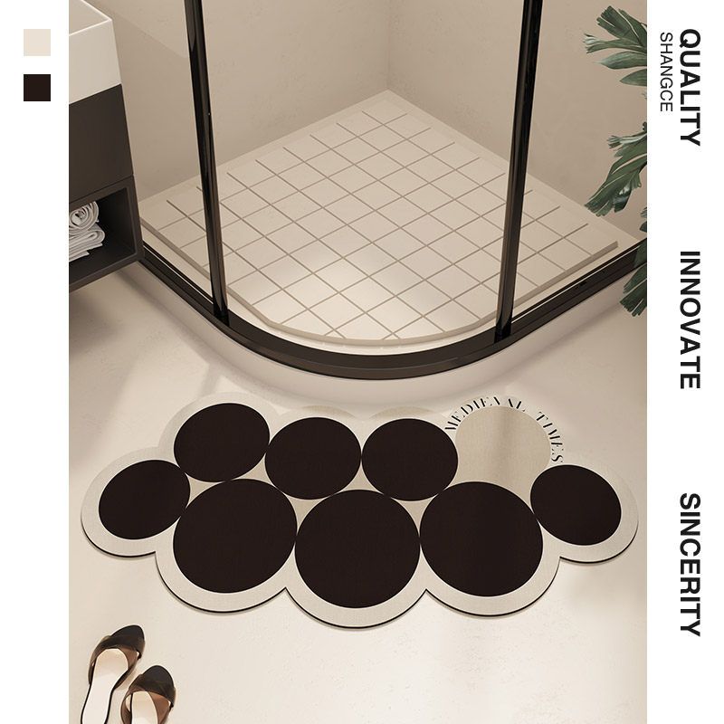 弧形浴室地垫卫生间防滑地毯硅藻泥强吸水垫子厕所门口淋浴房脚垫