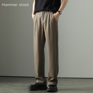 轻商务直筒长裤 夏季 男士 SHARK 男裤 HAMMER 西裤 抗皱老钱风休闲裤