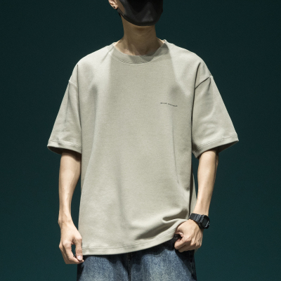 高级感美式重磅短袖T恤男宽松休闲圆领半袖夏季新款HAMMER SHARK