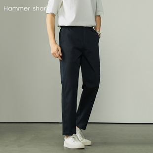 2026新款九分锥形裤男士夏季轻商务通勤百搭修身小直筒休闲裤男裤