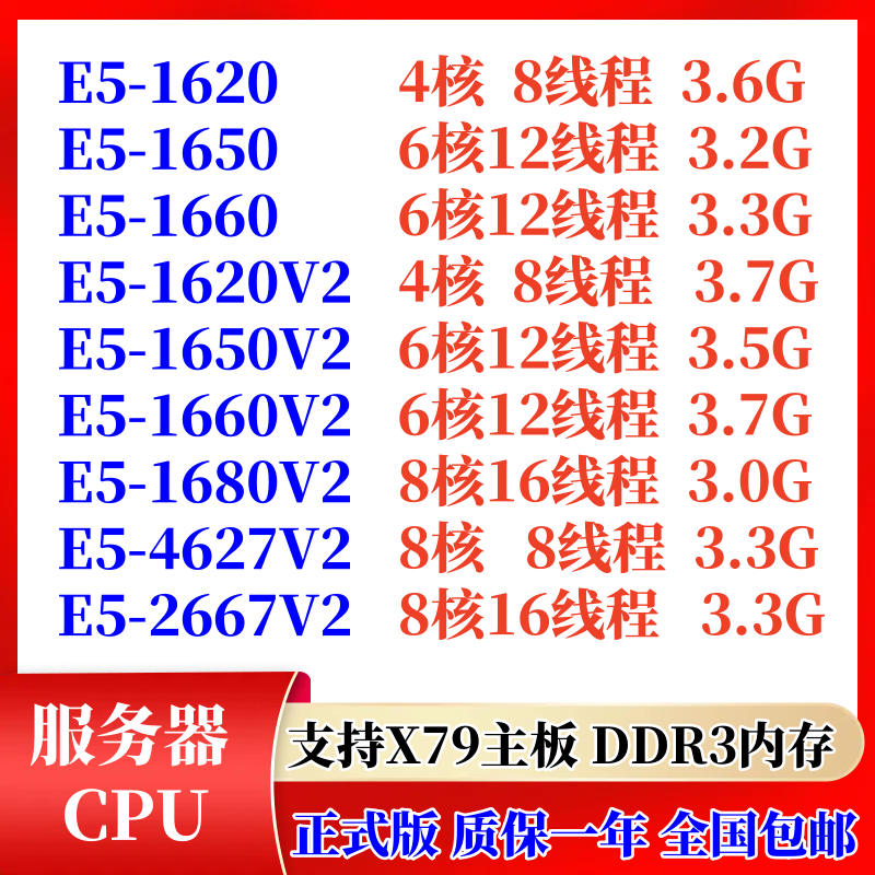 英特尔1650V22667V24627V2