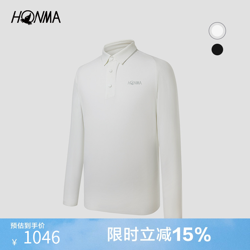 HONMA长袖polo衫舒适贴合