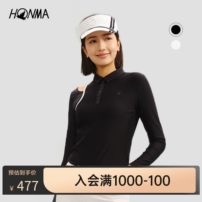 honma专业高尔夫女士长袖POLO