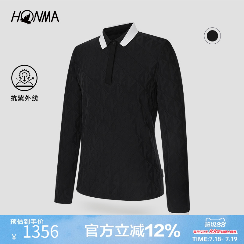 HONMA女士长袖polo衫舒适耐磨