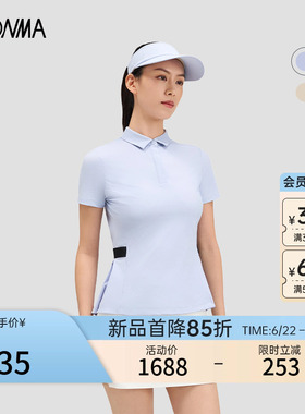 【专业高尔夫】HONMA2026新款女士短袖POLO竖条纹面料舒适休闲风