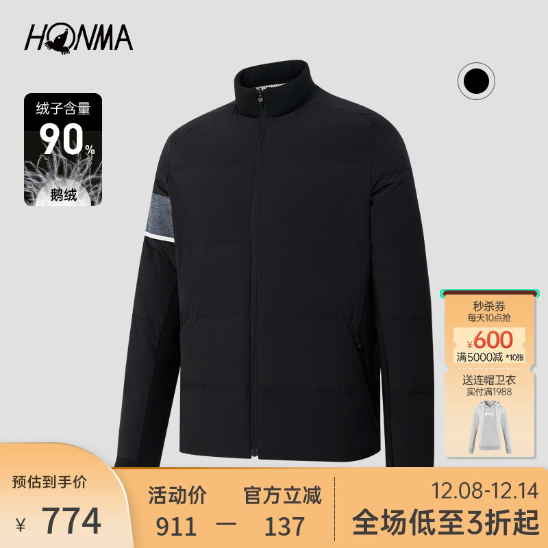 HONMA衫高尔夫男式羽绒外套保暖