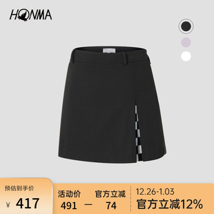 HONMA棋盘格短裙防晒吸湿速干半身裙女HWJQ902R609 专业高尔夫