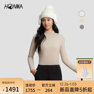 女士柔软保暖半高领长袖 HONMA2025秋冬新款 打底衫 专业高尔夫